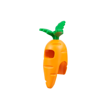 Part 100903pb01 - Minifigure, Headgear Head Cover, Costume Carrot with Molded Green Leaves Pattern