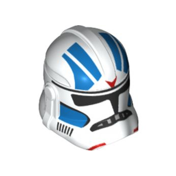 Part 11217pb16 - Minifigure, Headgear Helmet SW Clone Trooper (Phase 2) with Blue and Red 501st Legion Pattern