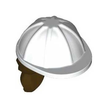 Part 16178pb01 - Minifigure, Headgear Helmet Construction with Molded Dark Brown Ponytail Hair Pattern