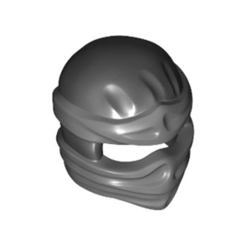 Onderdeel 19857pb04 - Minifiguur, hoofddeksel Ninjago Wrap Type 2 met gegoten donkerblauwgrijze wikkels en knooppatroon