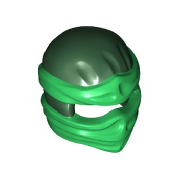 Part 19857pb05 - Minifigure, Headgear Ninjago Wrap Type 2 with Molded Green Wraps and Knot Pattern