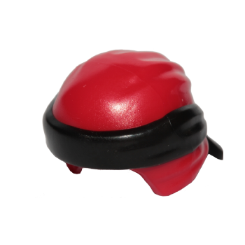 Part 24496pb16 - Minifigure, Headgear Ninjago Wrap Type 3 with Molded Black Bandana and Knot Pattern