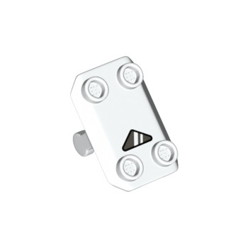 Part 30166pb01 - Plate, Modified 2 x 3 Inverted with 4 Studs and Bar Handle on Bottom (Rocker Plate) with Dark Bluish Gray Triangle Pattern (SW Riot Shield)