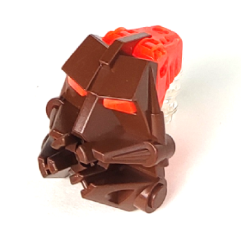 Onderdeel 32553c04 - Bionicle-hoofdaansluitblok 3 x 4 x 1 2/3 met trans-neon oranje oog/hersensteel (32553 / 32554)