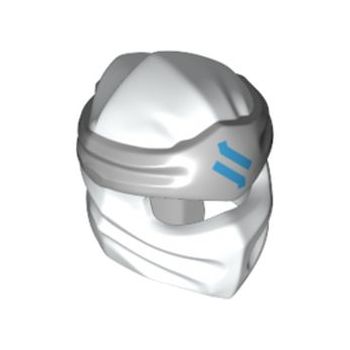 Teil 40925pb09 – Minifigur, Kopfbedeckung Ninjago Wrap Typ 4 mit geformtem hellblau-grauem Stirnband und aufgedrucktem dunkelblauem Ninjago-Logogramm-Buchstaben-Z-Muster