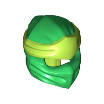 Part 40925pb19 - Minifigure, Headgear Ninjago Wrap Type 4 with Molded Lime Headband Pattern