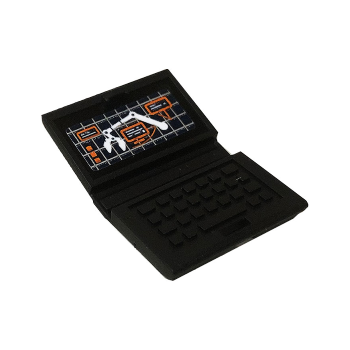 Onderdeel 62698pb13 - Minifiguur, Gebruiksvoorwerp, Laptopcomputer met Bedieningskraan, Schermpatroon (Sticker) - Set 60225