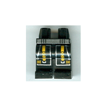 Part 970c00pb0036 - Hips and Legs with Alpha Team Arctic Silver Belt and Zippers, Orange Straps Pattern