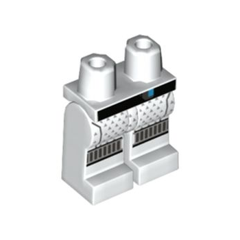 Onderdeel 970c00pb0773 - Heupen en benen met zwarte band, grijze driehoekige stippen, zilveren verticale lijnen op knieënpatroon