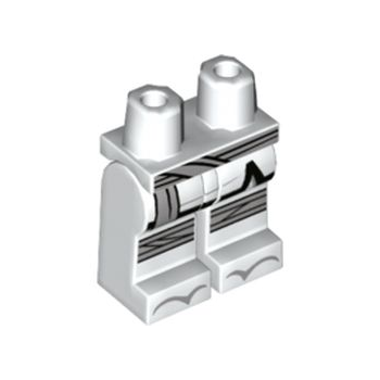 Teil 970c00pb0909 – Hüften und Beine mit schwarzen Rockschößen, hellblaugrauer Schärpe, Kniebandagen und Zori-Sandalenmuster