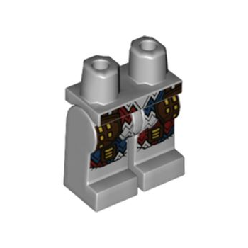 Teil 970c00pb1361 – Hüften und Beine mit blauem und rotem Zickzack- und rotbraunem Beutelmuster