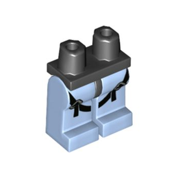 Teil 970c105pb002 – Hüften und leuchtend hellblaue Beine mit schwarzem Sicherheitsgurt-/Geschirrmuster