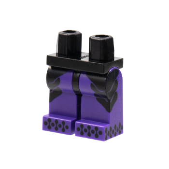 Onderdeel 970c89pb05 - Heupen en donkerpaarse benen met zwarte zijpanelen, verbonden stippen op tenenpatroon