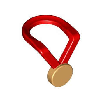 Onderdeel 99250pb01 - Minifiguur nekmedaille met gouden medaillonpatroon