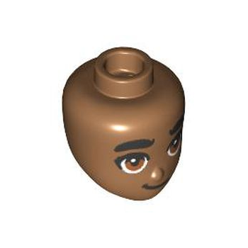 Onderdeel 101191 - Minipop, hoofdvrienden met dikke zwarte wenkbrauwen, donkeroranje ogen en grijnspatroon