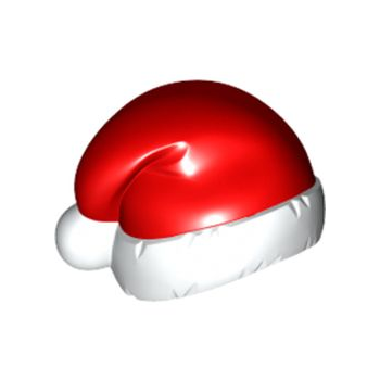 Onderdeel 10164pb01 - Minifiguur, hoofddeksel, Kerstman met rood toppatroon