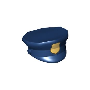 Part 15530pb01 - Minifigure, Headgear Hat, Police with Gold Badge Pattern