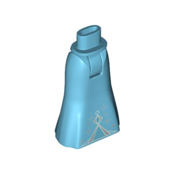Onderdeel 15875c00pb007 - Minipop heupen en rok op volle lengte met zilveren piramidesymbool, sterren- en stippenpatroon - Dik scharnier