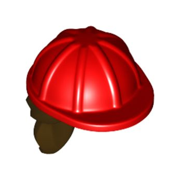 Part 16178pb01 - Minifigure, Headgear Helmet Construction with Molded Dark Brown Ponytail Hair Pattern