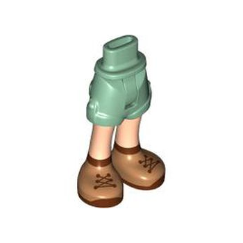 Onderdeel 1826cc00pb003 - Minipop heupen en shorts met gegoten lichtnoga benen en bedrukte nougat en roodbruine laarzen met veterpatroon - Dunne scharnier
