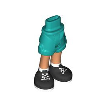 Onderdeel 1826cc00pb009 - Minipop heupen en shorts met gegoten nougatbenen en bedrukte zwart-witte laarzen met veterpatroon - Dunne scharnier