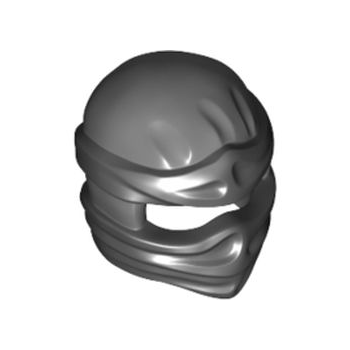 Onderdeel 19857pb08 - Minifiguur, hoofddeksel Ninjago Wrap Type 2 met gegoten zwarte wikkels en knooppatroon