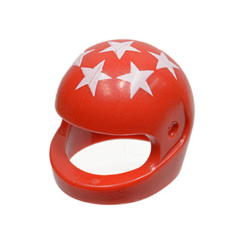 Part 2446px3 - Minifigure, Headgear Helmet Motorcycle (Standard) with White Stars Pattern