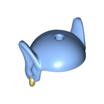 Part 24790pb01 - Minifigure, Headgear Head Top Bald Head with Long Pointed Ears and Gold Earring in Right Ear Pattern