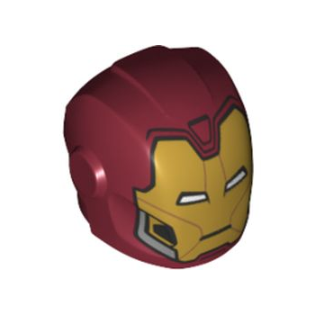 Part 28631pb10 - Minifigure, Headgear Helmet Armor Plates and Ear Protectors with Gold Faceplate, White Eye Slits and Silver Trim Pattern