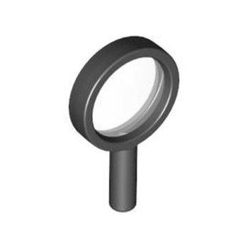 Onderdeel 30152c03 - Minifiguur, vergrootglas met dun frame en holle handgreep en transparante lens