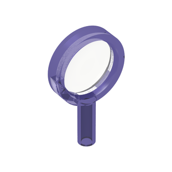 Onderdeel 30152c03 - Minifiguur, vergrootglas met dun frame en holle handgreep en transparante lens