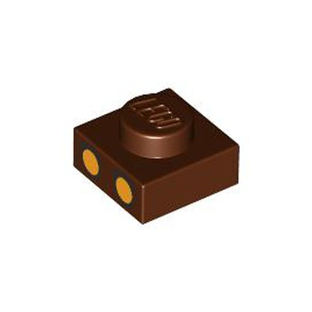 Part 3024pb026 - Plate 1 x 1 with 2 Yellow Eyes with Black Eyebrows Pattern