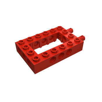 Onderdeel 32531c01 - Technic, Brick 4 x 6 Open Center met 2 vaste draaibare wrijvingspennen aan het uiteinde