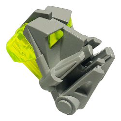 Onderdeel 32553c02 - Bionicle-hoofdaansluitblok 3 x 4 x 1 2/3 met trans-neongroen oog/hersensteel (32553 / 32554)