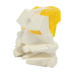 Onderdeel 32553c03 - Bionicle-hoofdaansluitblok 3 x 4 x 1 2/3 met trans-neon geel oog / hersensteel (32553 / 32554)