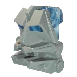 Onderdeel 32553c05 - Bionicle-hoofdaansluitblok 3 x 4 x 1 2/3 met trans-medium blauw oog / hersensteel (32553 / 32554)