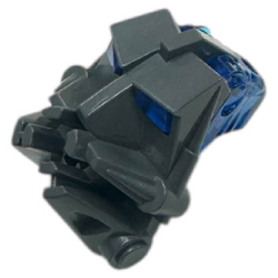 Onderdeel 32553c06 - Bionicle-hoofdaansluitblok 3 x 4 x 1 2/3 met trans-donkerblauw oog/hersensteel (32553 / 32554)