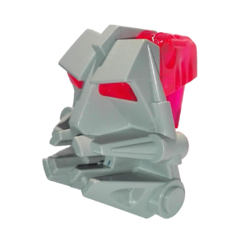 Onderdeel 32553c07 - Bionicle-hoofdaansluitblok 3 x 4 x 1 2/3 met doorschijnend donkerroze oog/hersensteel (32553 / 32554)