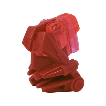 Onderdeel 32553c07 - Bionicle-hoofdaansluitblok 3 x 4 x 1 2/3 met doorschijnend donkerroze oog/hersensteel (32553 / 32554)