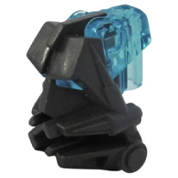 Onderdeel 32553c08 - Bionicle-hoofdaansluitblok 3 x 4 x 1 2/3 met doorschijnend lichtblauw oog/hersensteel (32553 / 32554)