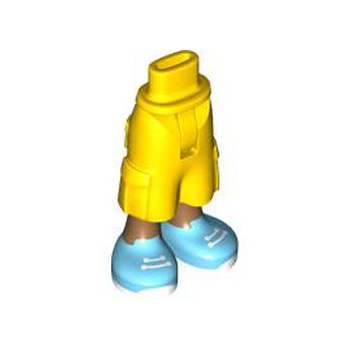 Onderdeel 35216bc00pb004 - Minipop heupen en broek, cropped met grote zakken, gegoten medium nougat benen en bedrukte medium azuurblauwe schoenen met witte veters en zolenpatroon - Dunne scharnier