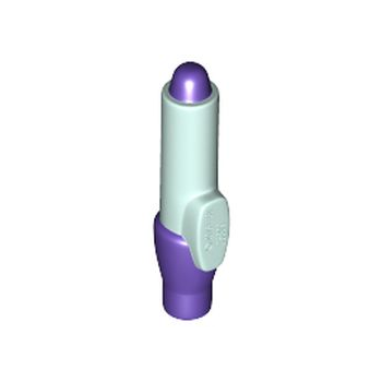 Onderdeel 35809pb01 - Minifiguur, gebruiksvoorwerppen met gegoten donkerpaarse punt en doppatroon
