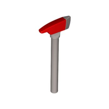 Onderdeel 39802pb01 - Minifiguur, gereedschapsbijl, houweel met gegoten rood hoofdpatroon