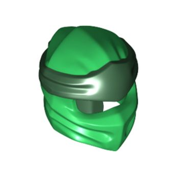 Teil 40925pb01 – Minifigur, Kopfbedeckung Ninjago Wrap Typ 4 mit geformtem dunkelgrünem Stirnbandmuster