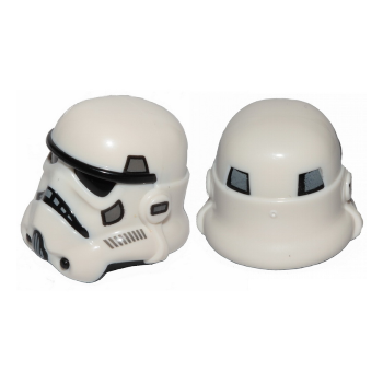 Part 42861pb02b - Minifigure, Headgear Helmet SW Stormtrooper with Molded Black Forehead, Eyes, Nose, Chin, and Panels on Back and Printed Dark Bluish Gray Marks and Light Bluish Gray Panels on Back Pattern