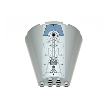 Onderdeel 47543pb06 - Kegelhelft 8 x 4 x 6 met SW Escape Pod-patroon (sticker) - Set 9490