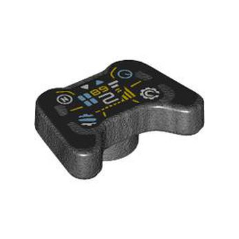 Onderdeel 53118pb02 - Minifiguur, Utensil Videogamecontroller met stuurwielweergavepatroon