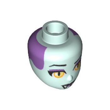Onderdeel 57511 - Minipop, hoofdvrienden met gele ogen, zwarte wenkbrauwen, zwarte lippen, hoektanden en donkerpaars rugpatroon (Celeste)