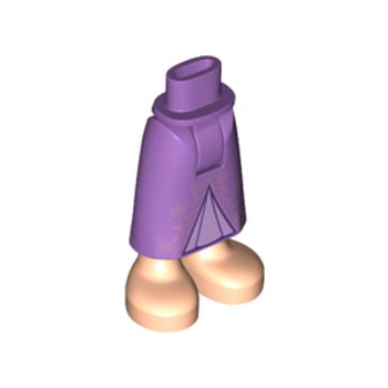 Onderdeel 59595c00pb05 - Minipop heupen en rok lang, metallic roze filigraan en lavendel driehoek, licht nougat benen en voetenpatroon - dik scharnier