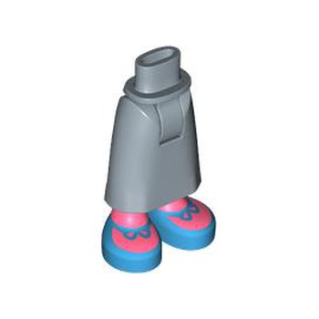 Onderdeel 59595c00pb29 - Minipop heupen en rok lang met gevormde koraalkleurige benen en bedrukte donkerblauwe schoenen met veterpatroon - Dikke scharnier